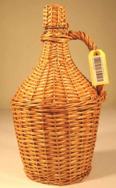 Demijohn 3 liter Glasballon im Weidenflecht