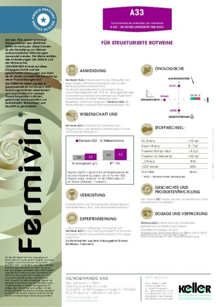 Fermivin A 33 Hefe für Rotwein