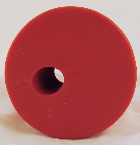 Gummispund rot 80 mit Loch 17 mm schräg