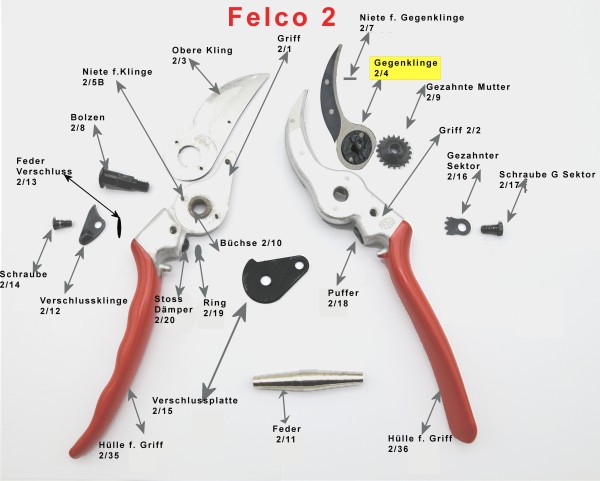 Felco Nr. 2 / 4 Untere Klinge