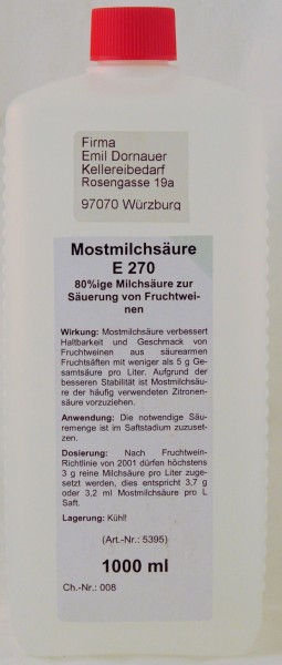 Mostmilchsäure 1 ltr